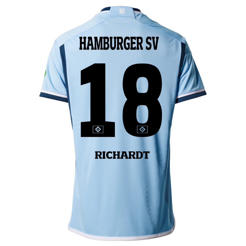 Herren Dayo Richardt #18 Blau Auswärtstrikot Trikot 2023/24 T-Shirt Schweiz