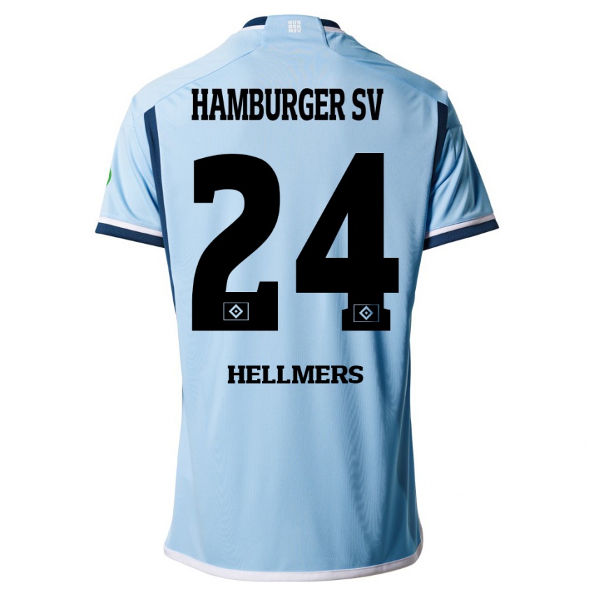 Herren Maximilian Hellmers #24 Blau Auswärtstrikot Trikot 2023/24 T-Shirt Schweiz