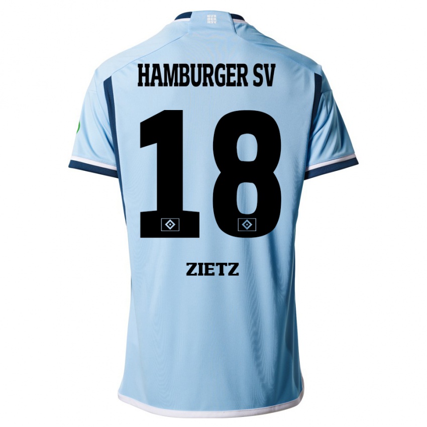 Herren Kimberly Zietz #18 Blau Auswärtstrikot Trikot 2023/24 T-Shirt Schweiz