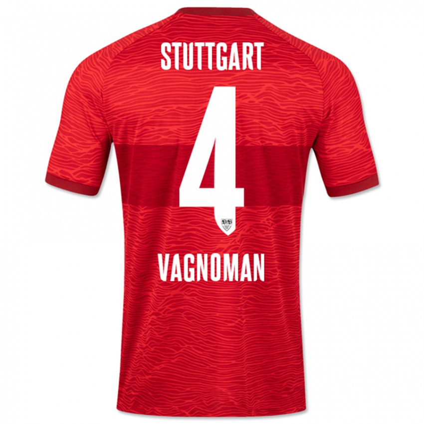 Herren Josha Vagnoman #4 Rot Auswärtstrikot Trikot 2023/24 T-Shirt Schweiz