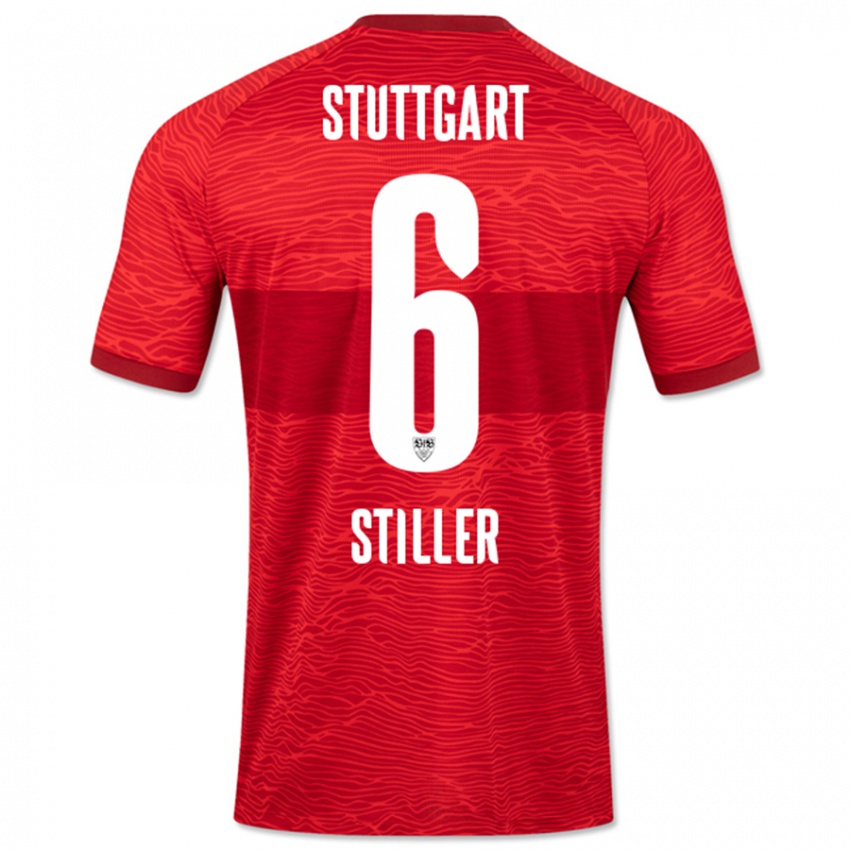 Herren Angelo Stiller #6 Rot Auswärtstrikot Trikot 2023/24 T-Shirt Schweiz