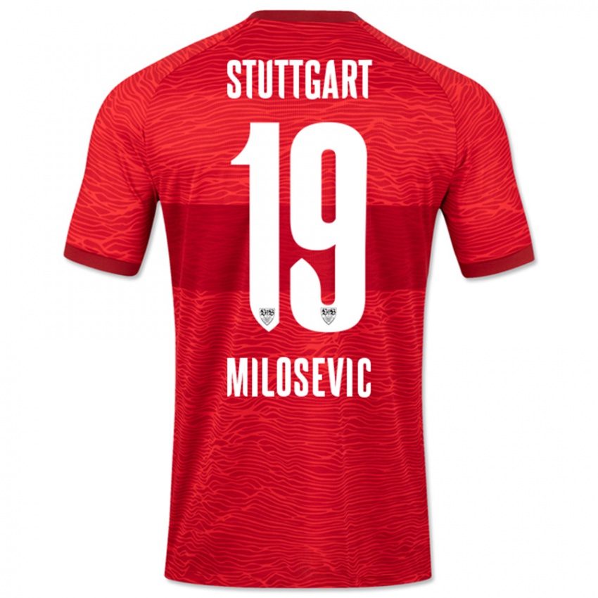 Herren Jovan Milosevic #19 Rot Auswärtstrikot Trikot 2023/24 T-Shirt Schweiz