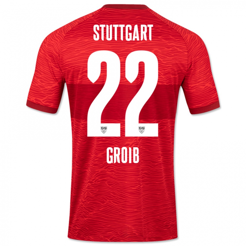 Herren Alexander Groiß #22 Rot Auswärtstrikot Trikot 2023/24 T-Shirt Schweiz