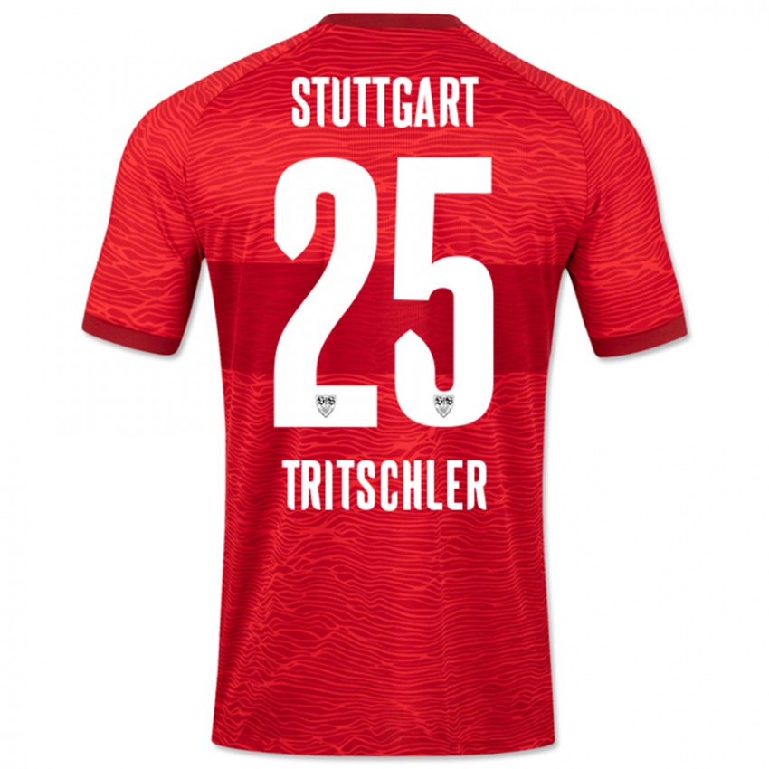 Herren David Tritschler #25 Rot Auswärtstrikot Trikot 2023/24 T-Shirt Schweiz