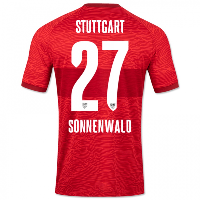 Herren Lukas Sonnenwald #27 Rot Auswärtstrikot Trikot 2023/24 T-Shirt Schweiz