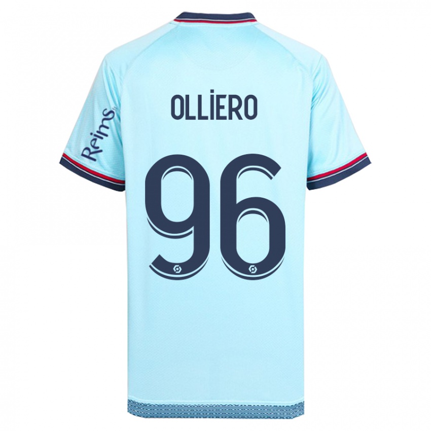 Herren Alexandre Olliero #96 Himmelblau Auswärtstrikot Trikot 2023/24 T-Shirt Schweiz