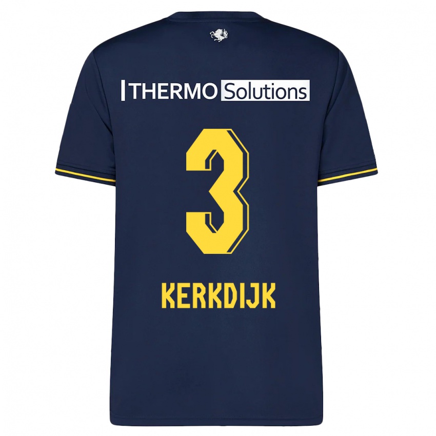 Herren Danique Kerkdijk #3 Marine Auswärtstrikot Trikot 2023/24 T-Shirt Schweiz