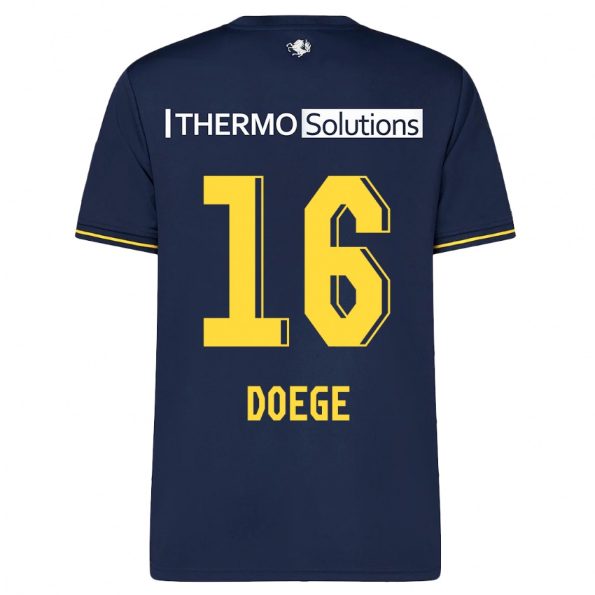 Herren Leonie Doege #16 Marine Auswärtstrikot Trikot 2023/24 T-Shirt Schweiz