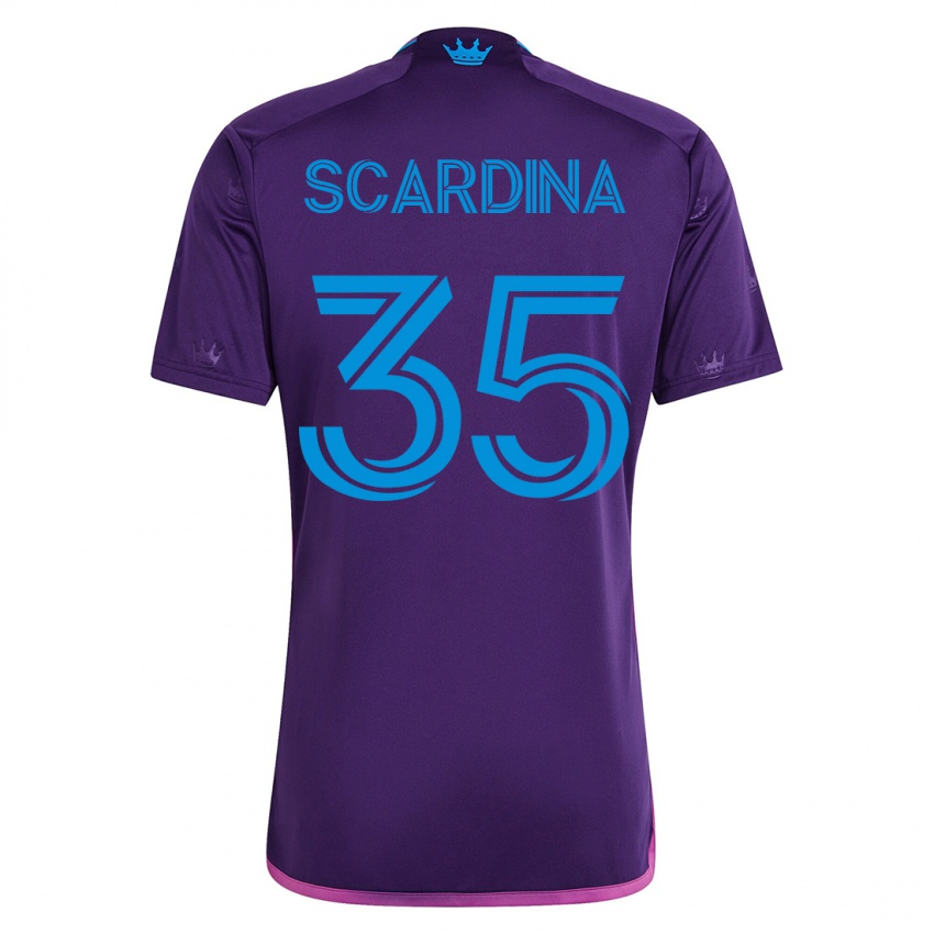 Herren Nick Scardina #35 Violett Auswärtstrikot Trikot 2023/24 T-Shirt Schweiz