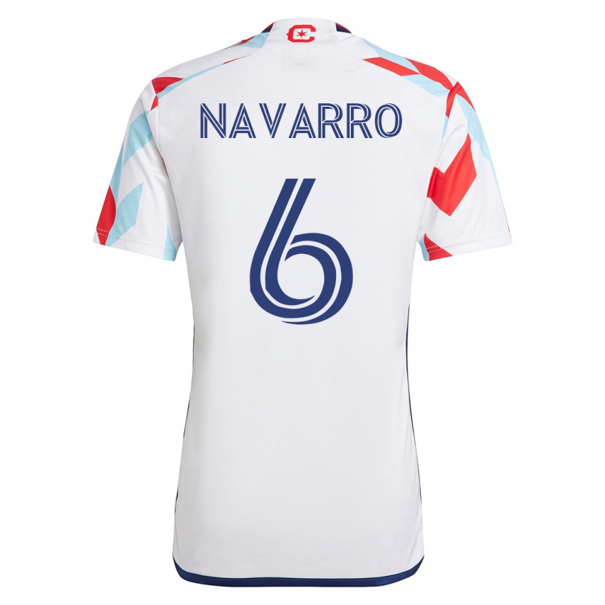 Herren Miguel Navarro #6 Weiß Blau Auswärtstrikot Trikot 2023/24 T-Shirt Schweiz