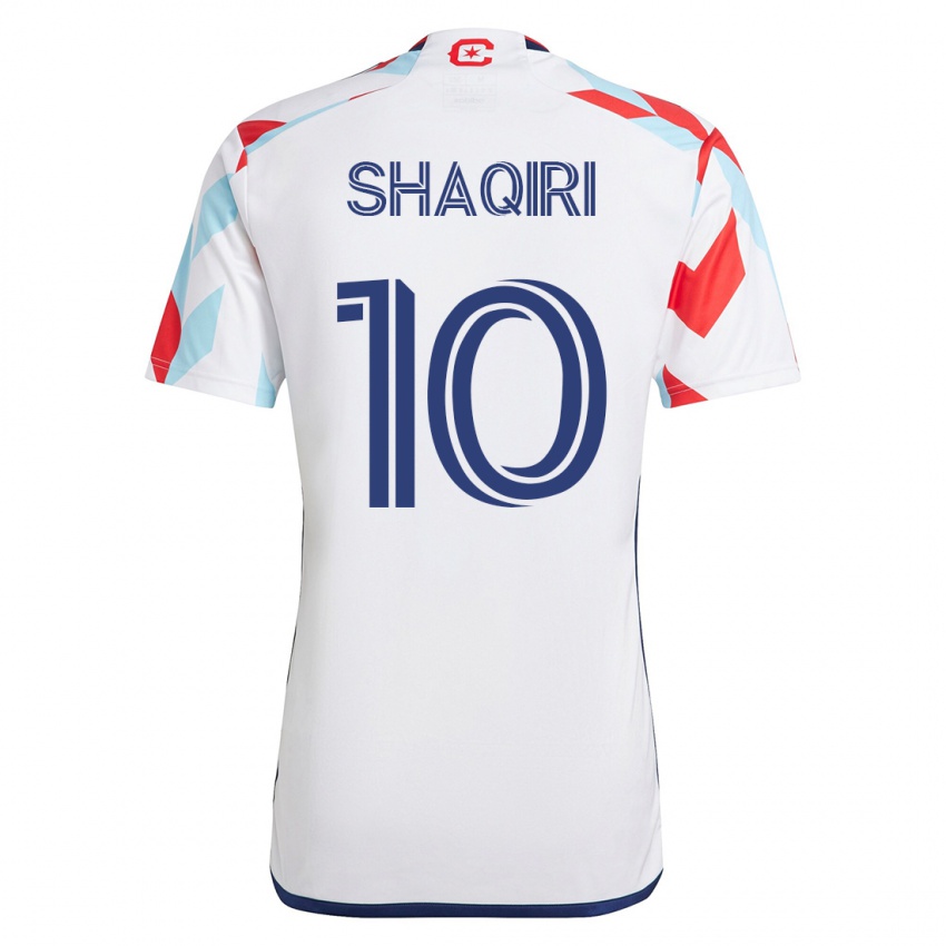 Herren Xherdan Shaqiri #10 Weiß Blau Auswärtstrikot Trikot 2023/24 T-Shirt Schweiz