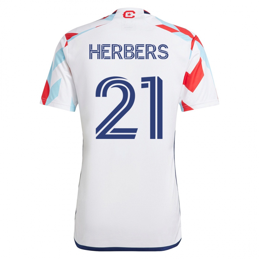 Herren Fabian Herbers #21 Weiß Blau Auswärtstrikot Trikot 2023/24 T-Shirt Schweiz
