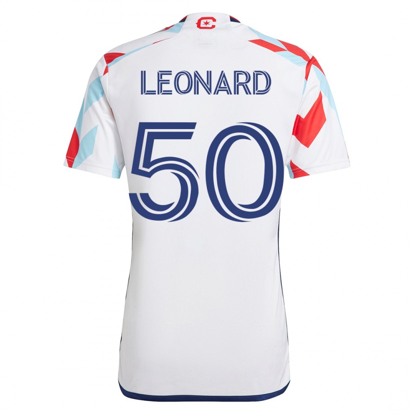 Herren Eric Leonard #50 Weiß Blau Auswärtstrikot Trikot 2023/24 T-Shirt Schweiz