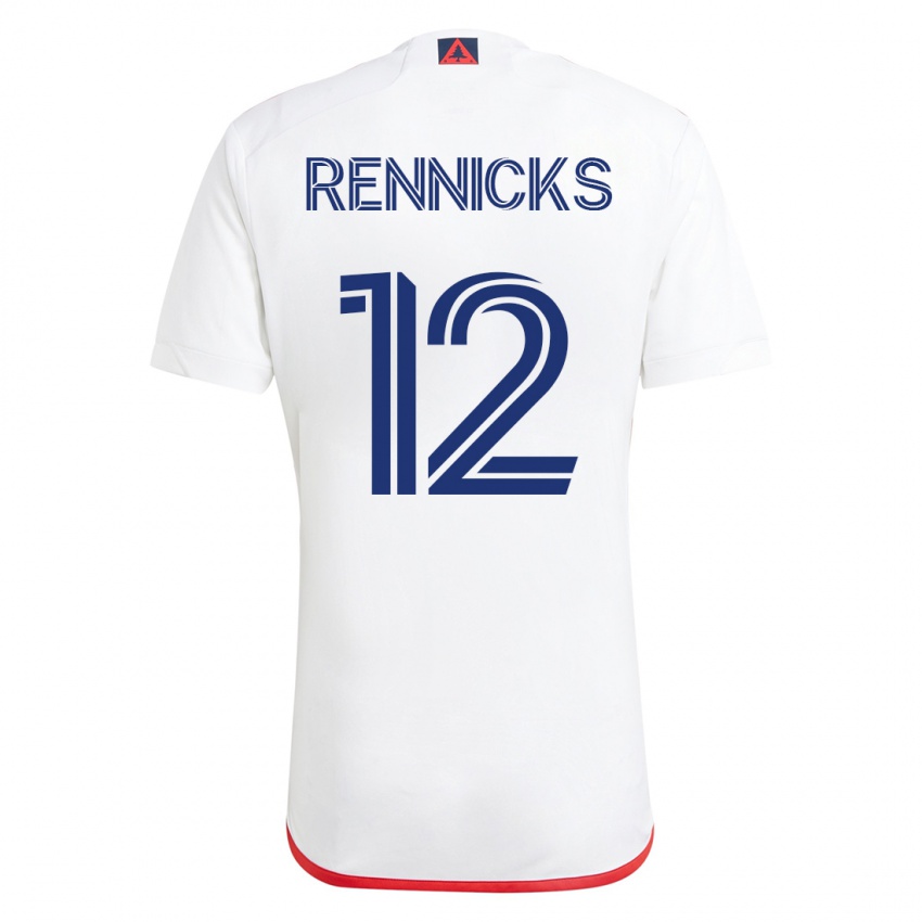 Herren Justin Rennicks #12 Weiß Rot Auswärtstrikot Trikot 2023/24 T-Shirt Schweiz