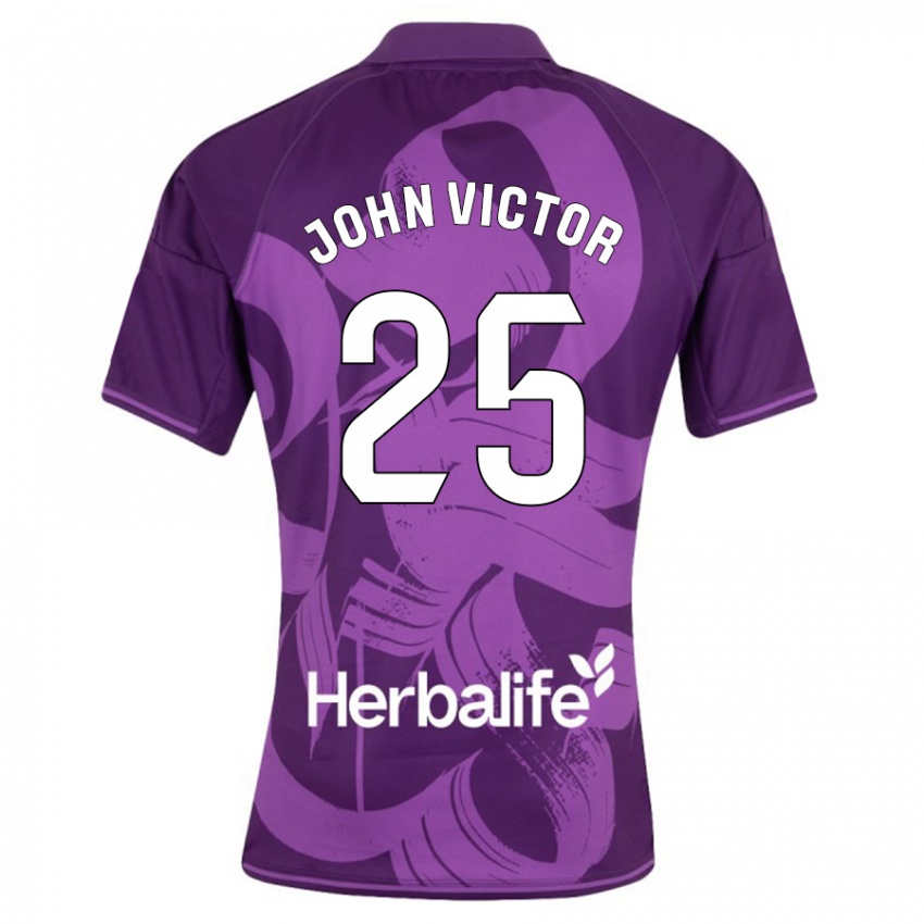 Herren John Victor #25 Violett Auswärtstrikot Trikot 2023/24 T-Shirt Schweiz