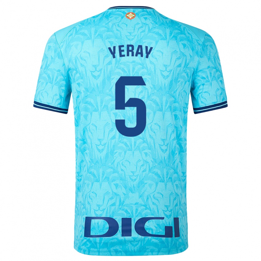 Herren Yeray Alvarez #5 Himmelblau Auswärtstrikot Trikot 2023/24 T-Shirt Schweiz