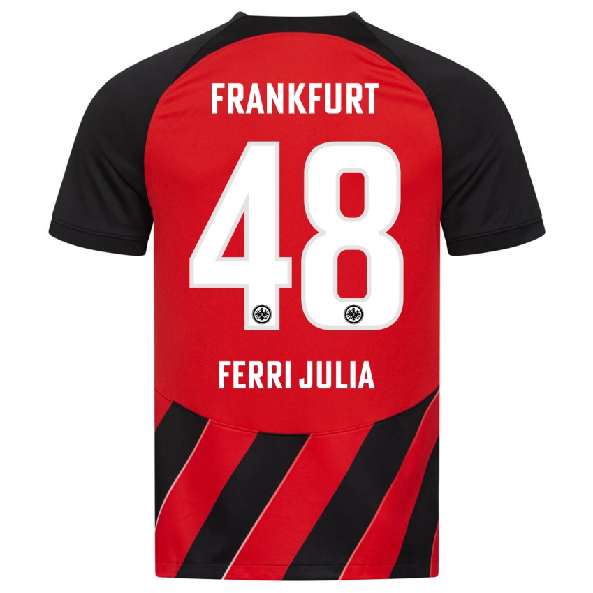 Damen Nacho Ferri #48 Rot Schwarz Heimtrikot Trikot 2023/24 T-Shirt Schweiz