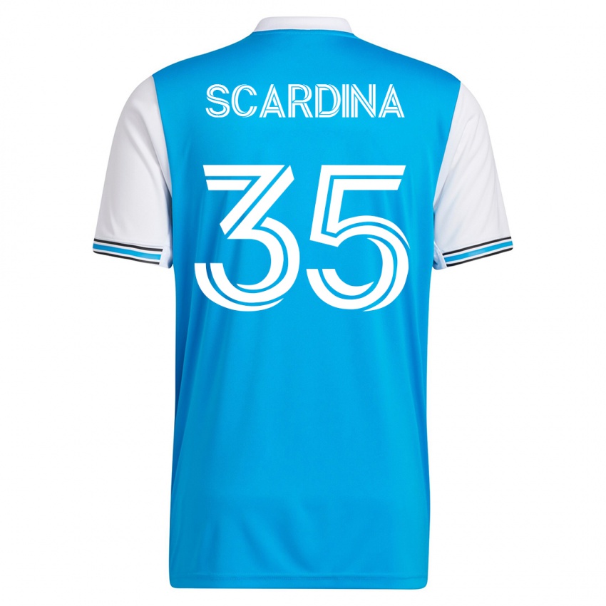 Damen Nick Scardina #35 Blau Heimtrikot Trikot 2023/24 T-Shirt Schweiz