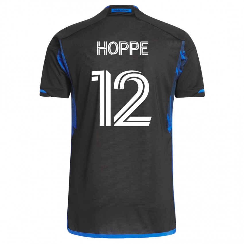 Damen Matthew Hoppe #12 Blau Schwarz Heimtrikot Trikot 2023/24 T-Shirt Schweiz