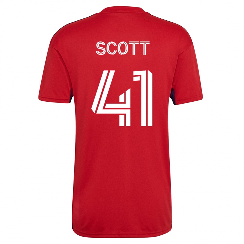Damen Tarik Scott #41 Rot Heimtrikot Trikot 2023/24 T-Shirt Schweiz
