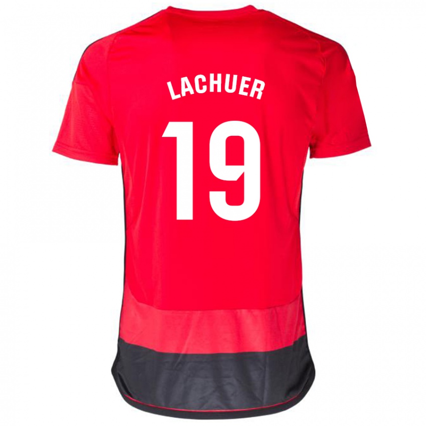 Damen Mathis Lachuer #19 Rot Schwarz Heimtrikot Trikot 2023/24 T-Shirt Schweiz