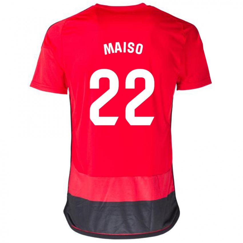 Damen Álvaro Maiso #22 Rot Schwarz Heimtrikot Trikot 2023/24 T-Shirt Schweiz