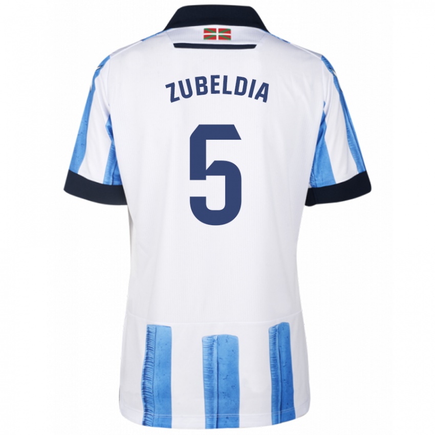 Damen Igor Zubeldia #5 Blau Weiss Heimtrikot Trikot 2023/24 T-Shirt Schweiz