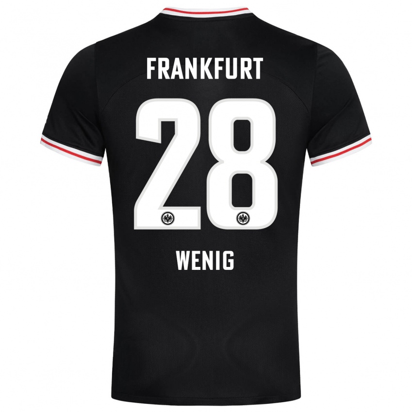 Damen Marcel Wenig #28 Schwarz Auswärtstrikot Trikot 2023/24 T-Shirt Schweiz