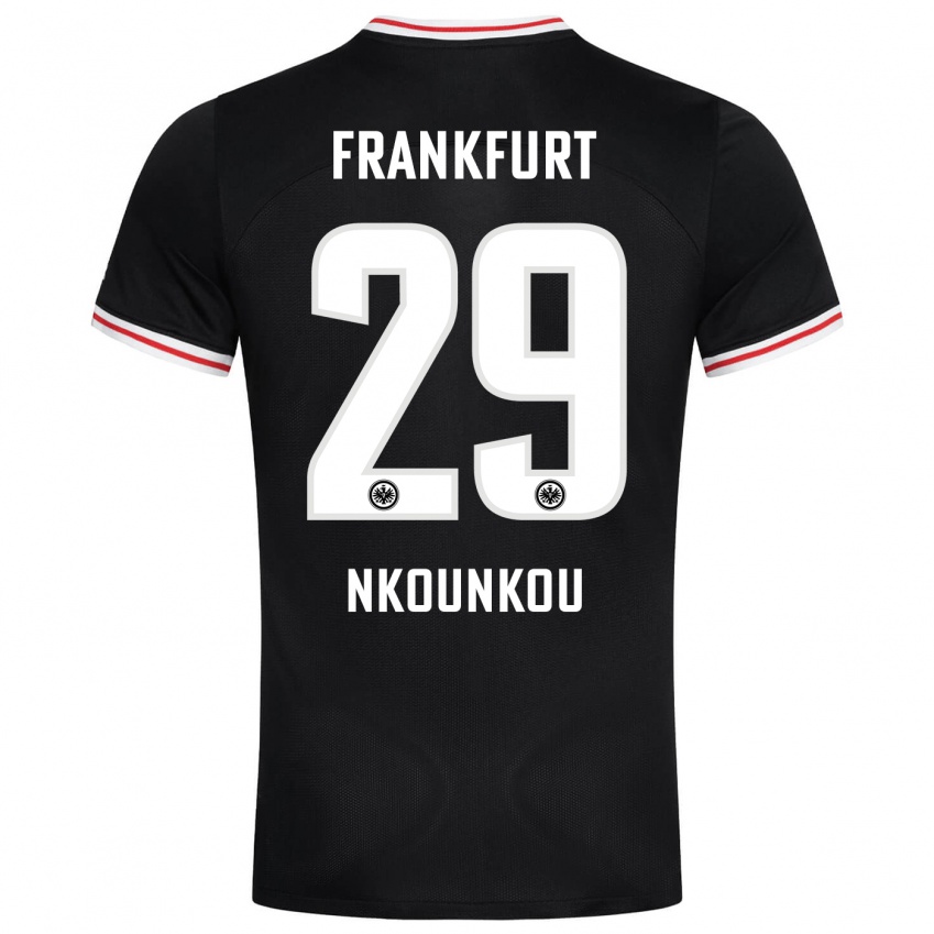 Damen Niels Nkounkou #29 Schwarz Auswärtstrikot Trikot 2023/24 T-Shirt Schweiz