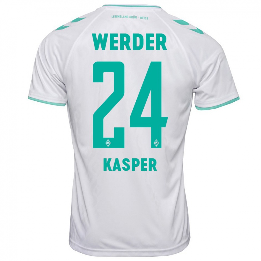 Damen Dominik Kasper #24 Weiß Auswärtstrikot Trikot 2023/24 T-Shirt Schweiz