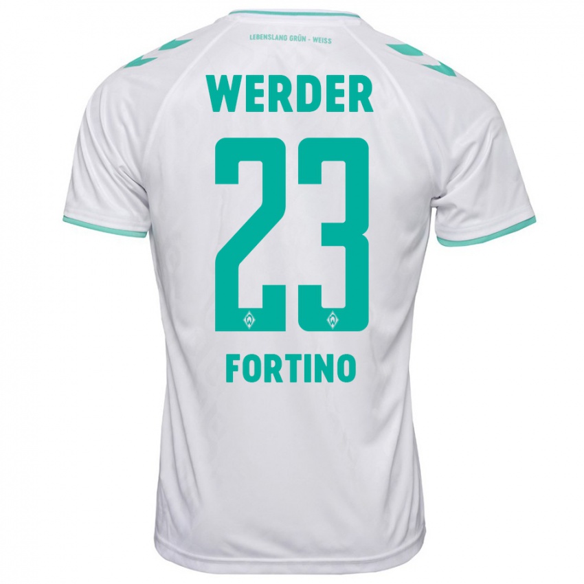 Damen Pierro Miguel Fortino #23 Weiß Auswärtstrikot Trikot 2023/24 T-Shirt Schweiz