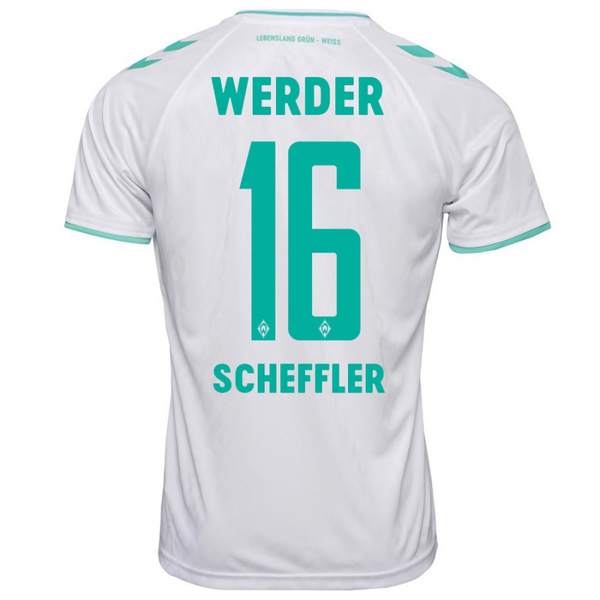 Damen Ian Scheffler #16 Weiß Auswärtstrikot Trikot 2023/24 T-Shirt Schweiz