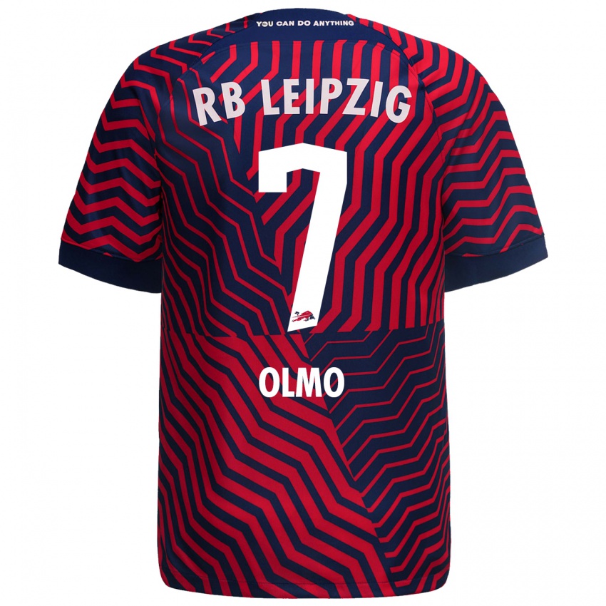 Damen Dani Olmo #7 Blau Rot Auswärtstrikot Trikot 2023/24 T-Shirt Schweiz