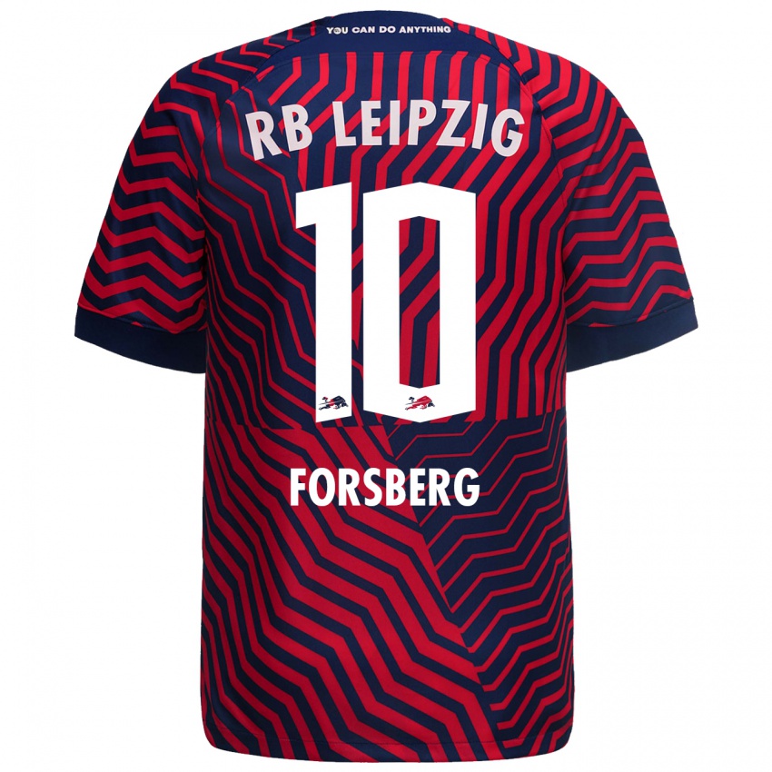 Damen Emil Forsberg #10 Blau Rot Auswärtstrikot Trikot 2023/24 T-Shirt Schweiz