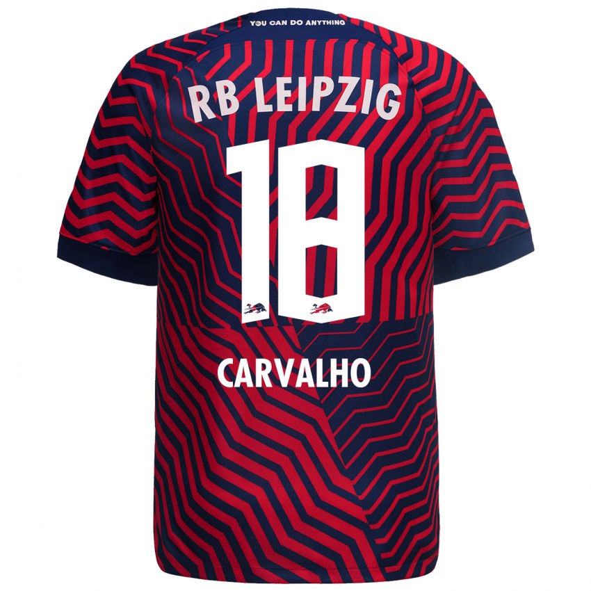 Damen Fabio Carvalho #18 Blau Rot Auswärtstrikot Trikot 2023/24 T-Shirt Schweiz