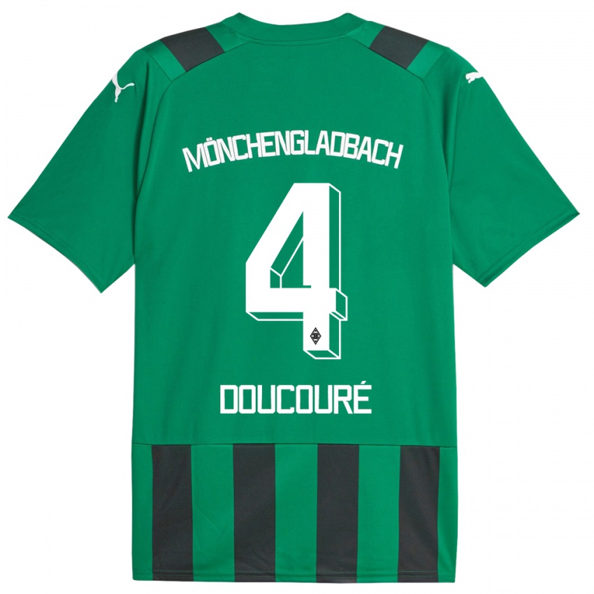 Damen Mamadou Doucoure #4 Schwarz Grün Auswärtstrikot Trikot 2023/24 T-Shirt Schweiz