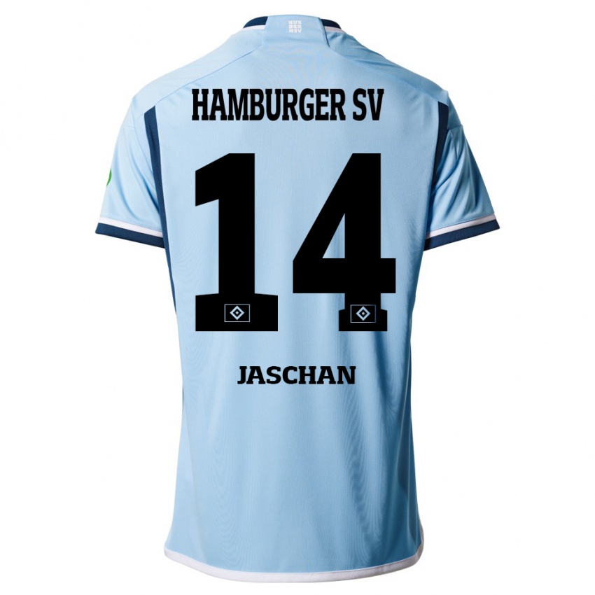 Damen Endrik Jaschan #14 Blau Auswärtstrikot Trikot 2023/24 T-Shirt Schweiz