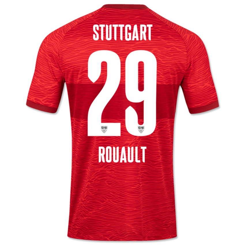 Damen Anthony Rouault #29 Rot Auswärtstrikot Trikot 2023/24 T-Shirt Schweiz