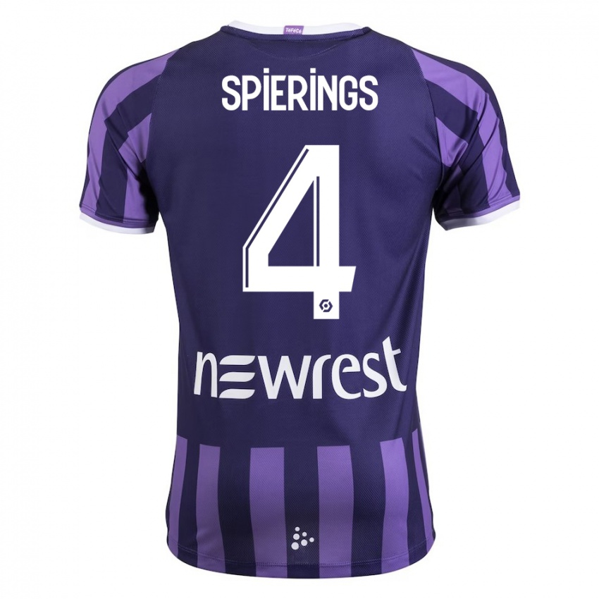 Damen Stijn Spierings #4 Lila Auswärtstrikot Trikot 2023/24 T-Shirt Schweiz