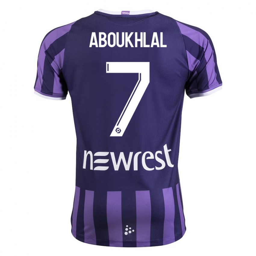 Damen Zakaria Aboukhlal #7 Lila Auswärtstrikot Trikot 2023/24 T-Shirt Schweiz