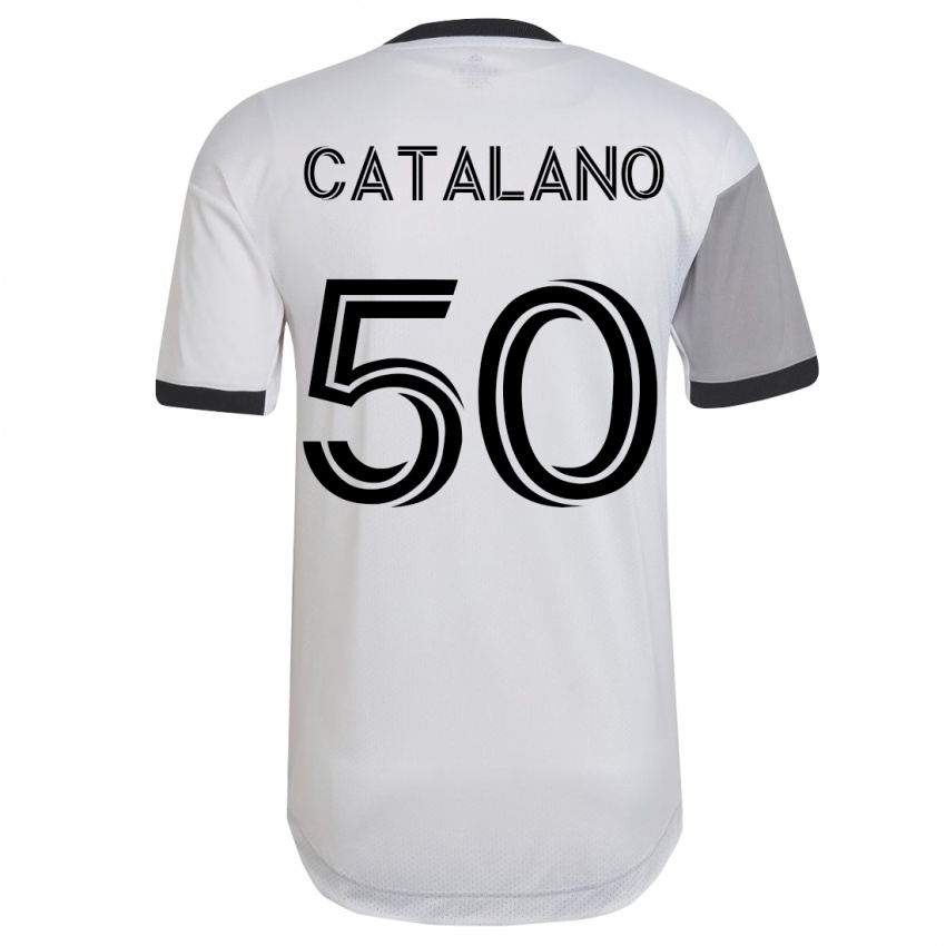 Damen Gianluca Catalano #50 Weiß Auswärtstrikot Trikot 2023/24 T-Shirt Schweiz