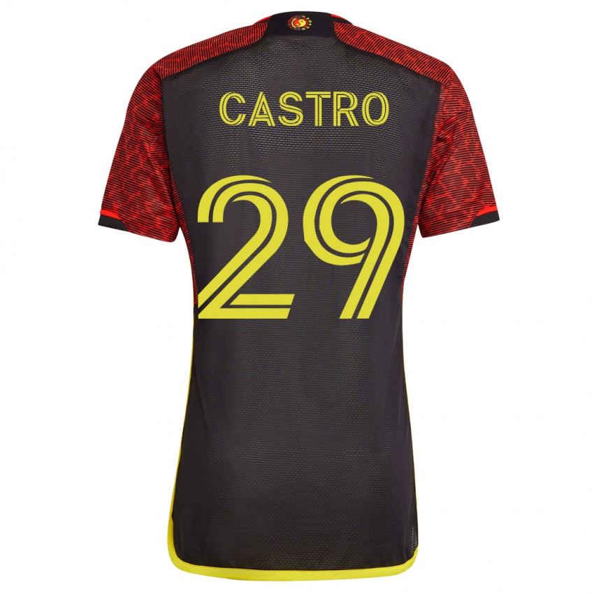 Damen Jacob Castro #29 Orangefarben Auswärtstrikot Trikot 2023/24 T-Shirt Schweiz