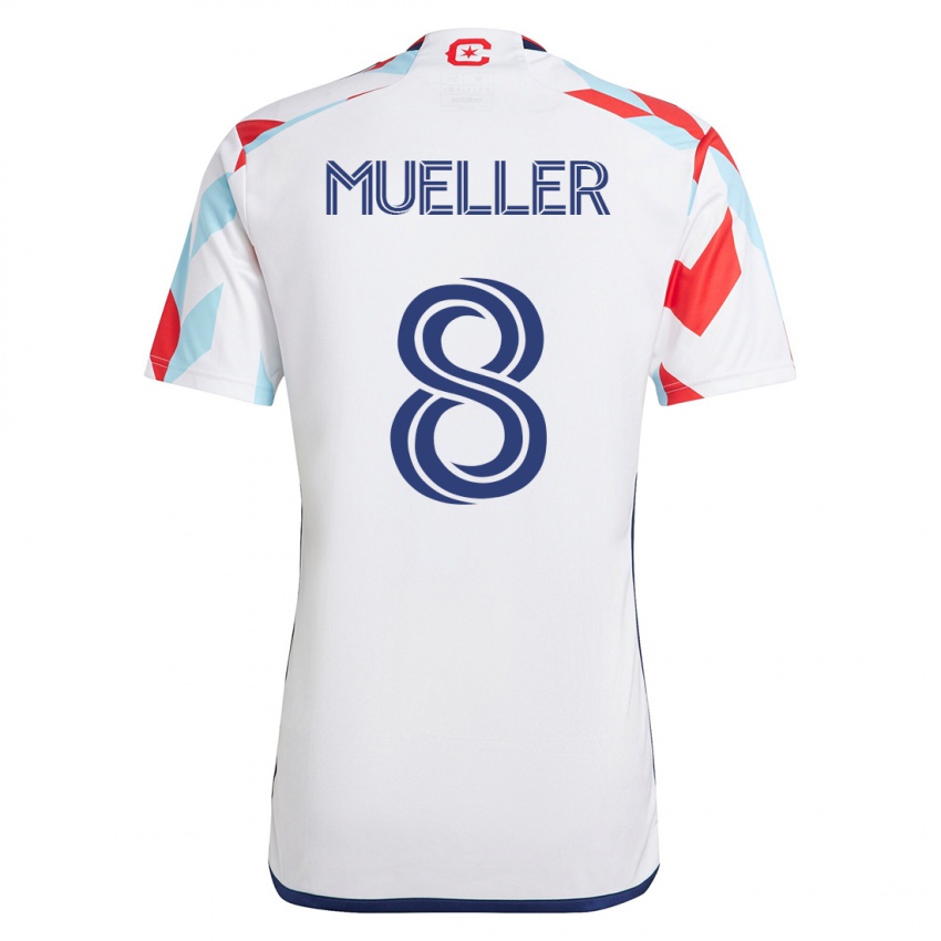 Damen Chris Mueller #8 Weiß Blau Auswärtstrikot Trikot 2023/24 T-Shirt Schweiz