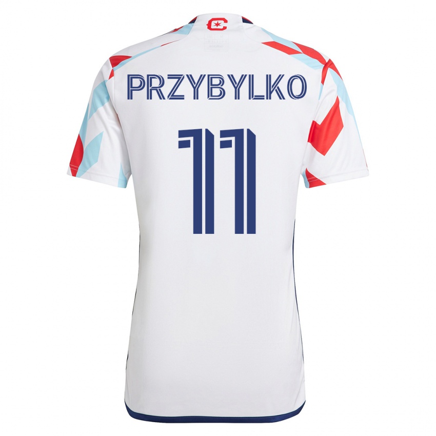 Damen Kacper Przybylko #11 Weiß Blau Auswärtstrikot Trikot 2023/24 T-Shirt Schweiz