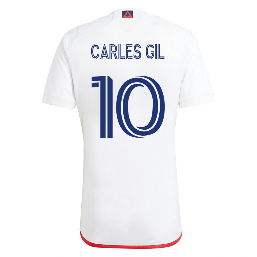 Damen Carles Gil #10 Weiß Rot Auswärtstrikot Trikot 2023/24 T-Shirt Schweiz