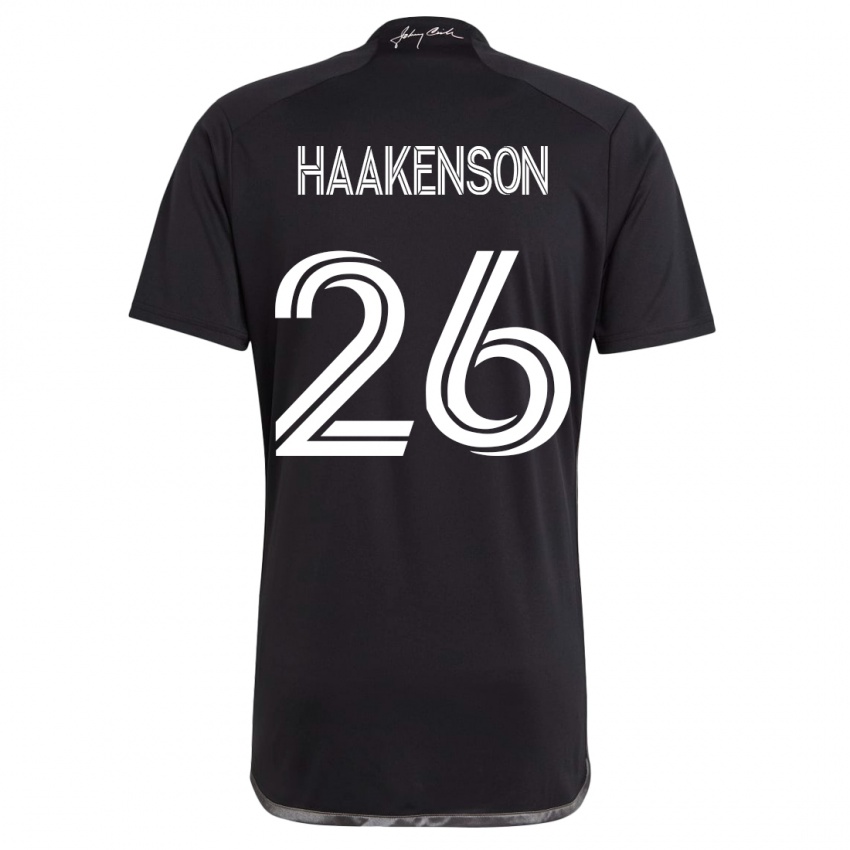 Damen Luke Haakenson #26 Schwarz Auswärtstrikot Trikot 2023/24 T-Shirt Schweiz