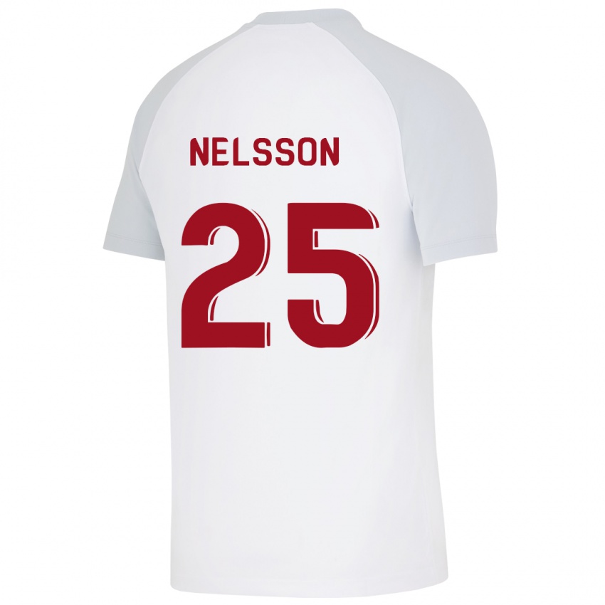 Damen Victor Nelsson #25 Weiß Auswärtstrikot Trikot 2023/24 T-Shirt Schweiz