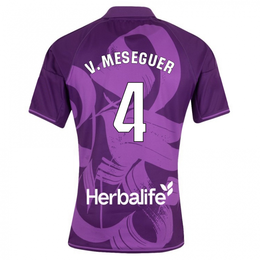Damen Víctor Meseguer #4 Violett Auswärtstrikot Trikot 2023/24 T-Shirt Schweiz