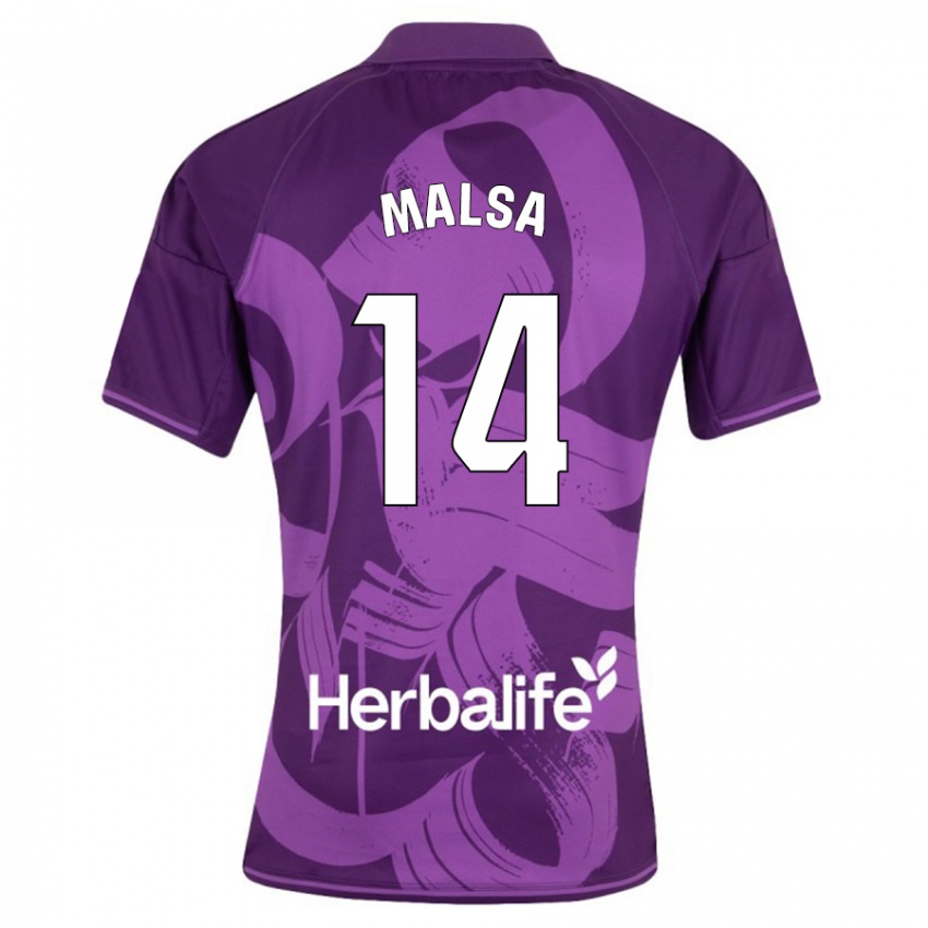 Damen Mickaël Malsa #14 Violett Auswärtstrikot Trikot 2023/24 T-Shirt Schweiz