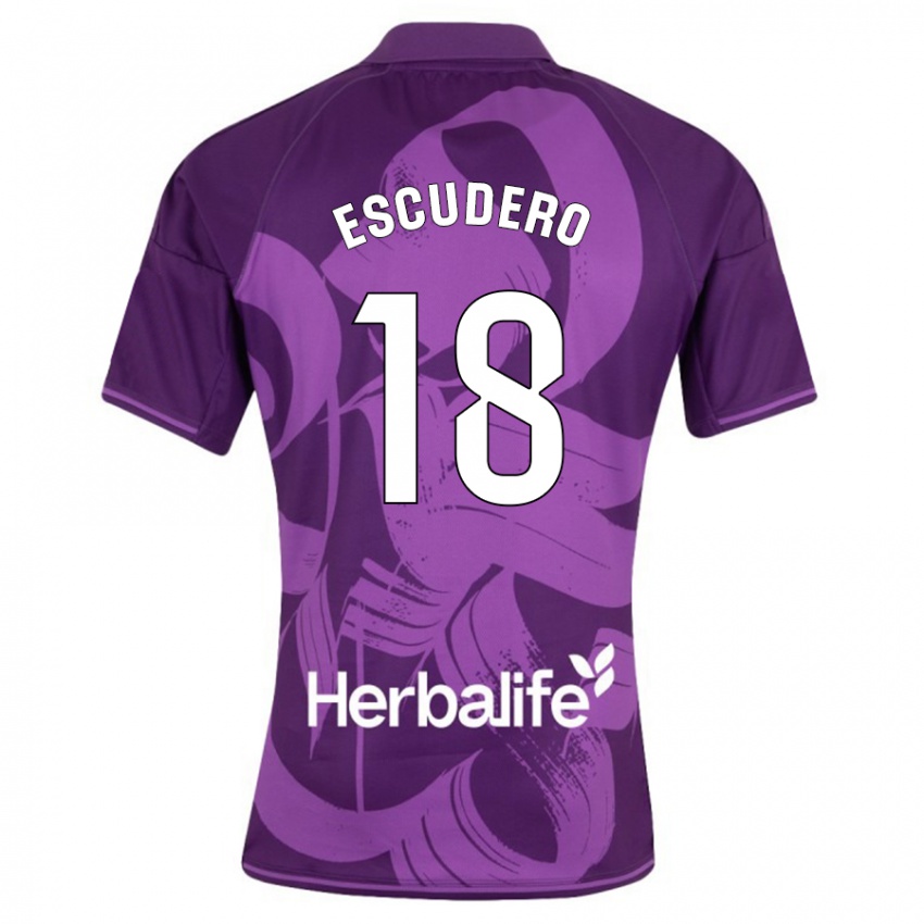 Damen Sergio Escudero #18 Violett Auswärtstrikot Trikot 2023/24 T-Shirt Schweiz